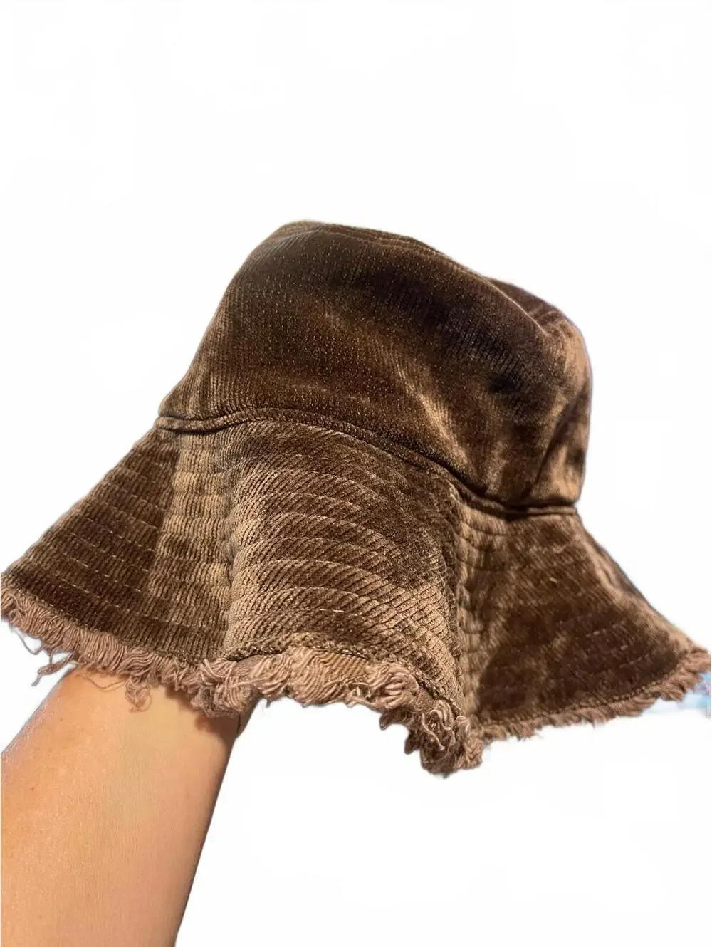 Natural Life Velour Fleece Lined Bucket Hat in Brown.